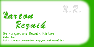 marton reznik business card